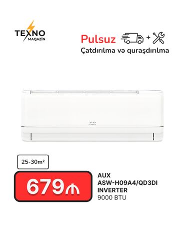 sharp kondisioner: Kondisioner AUX, Yeni, 20-25 kv. m, Split sistem, Kredit yoxdur, Pulsuz quraşdırılma
