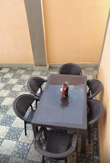 balkon ucun stol: Для балкона, Б/у, Прямоугольный стол, 6 стульев