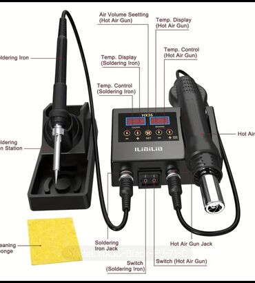 Fenovi za vreli vazduh: 2-u-1 stanica za lemljenje i popravke vrućim vazduhom – iLiBiLiB HX36 — 4