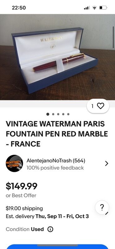Ostali predmeti za umetnost i kolekcionarstvo: Waterman pen original Kupljena u nemacku tus ima jos pozlacena na lalafo.rs — 6 Ostali predmeti za umetnost i kolekcionarstvo: Waterman pen original Kupljena u nemacku tus ima jos pozlacena — 6