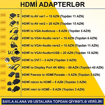 Digər kompüter aksesuarları: Adapterlər/Keçidlər SAYLA ALANA VƏ USTALARA TOPDAN QİYMƏTLƏ VERİLİR! — 3