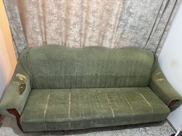 диван раскладной двойка: Диван-кровать, цвет - Зеленый, Б/у