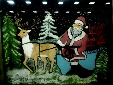 Bayram bəzəkləri: Yeni il vitraj rəsmləri – pəncərə və vitrin bəzəyi - Xidmət: Şüşə — 11