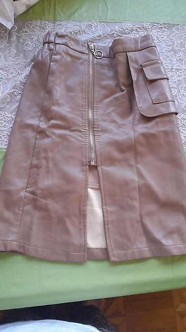 Ətəklər: Qadın ətəyi – eko-dəri, taupe/qəhvəyi ton - Material: yumşaq — 1