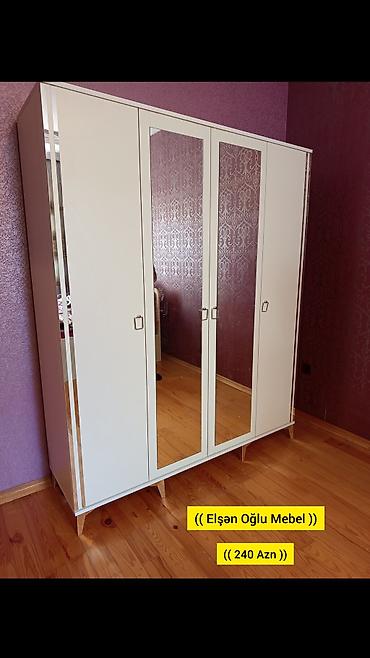 Yeni, 4 qapılı, Güzgülü, Ağ, Açılan, Düz dolab — 1