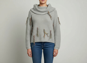 sweter z kapturem: Sweter damski, rozmiar L