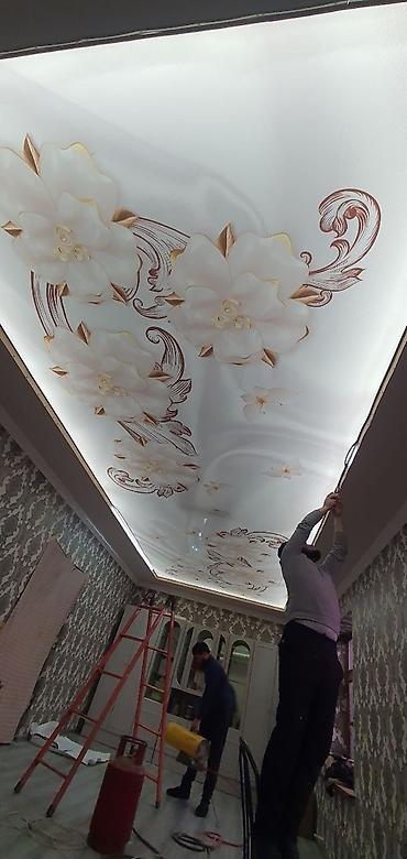 Натяжной потолок: Натяжной потолок жасайбыз тез жана сапаттуу 3D 1кв ом гланцывый 1кв — 7