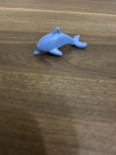 Mavi rəngli delfin fiquru orginal Lego– kiçik ölçülü plastik oyuncaq