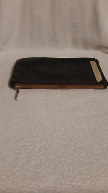 Çantalar: Qəhvəyi dəri kosmetik/aksesuar kisəsi - Material: Hamar qəhvəyi süni — 2