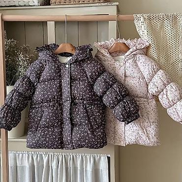 винтажные: Детская утепленная куртка в винтажном стиле с цветочным принтом 🌸 — 1