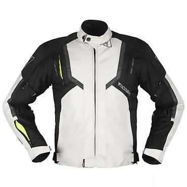 torba givenchy: Unisex Modeka motociklistička jakna u crno-beloj boji sa neon žutim — 1