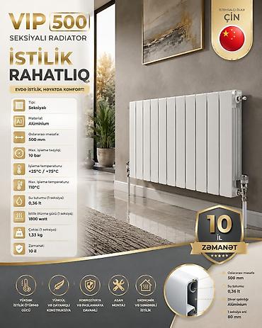 panel radiatr: Yeni Seksiyalı Radiator Alüminium, Ödənişli çatdırılma, Ödənişli quraşdırma, Zəmanətli, Kredit yoxdur — 1