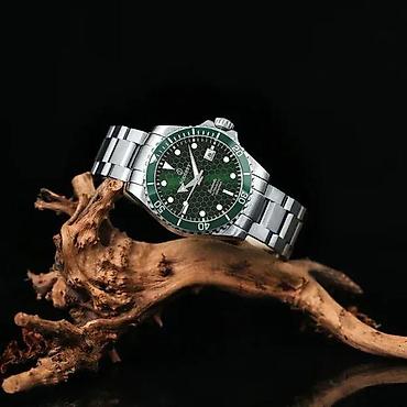 Ručni satovi: Boderry BDA007T SEATURTLE OCEAN - 40mm - Zelena - Titanium — 2