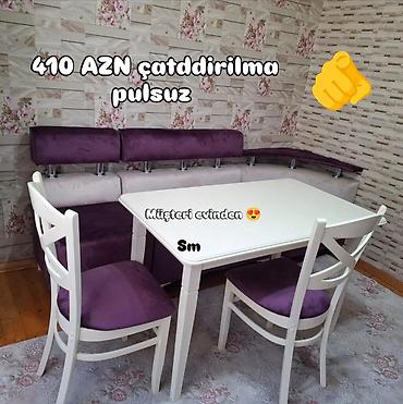stol sul: Mətbəx üçün künc dəsti – masa, künc divanı və 2 stul komplekti - — 1