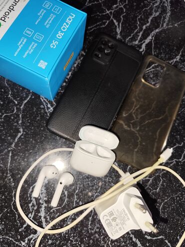 купить компьютер полный комплект: Realme Narzo 30 5G, Колдонулган, 128 ГБ, түсү - Көк, 2 SIM