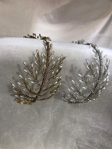 Свадебные аксессуары: Свадебный аксессуар, Свадебная диадема, тиара, Новый, цвет - Серебристый — 4