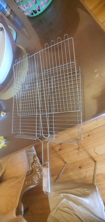 həyət setkası: Mangal üçün ikiqat ızgara səbəti 50x30 - Material: paslanmayan metal