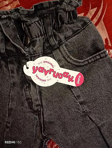 hamile walvari: Uşaq cins şalvarı – Yavrucak Jeans - Rəng: tünd boz/“washed” effektli — 3
