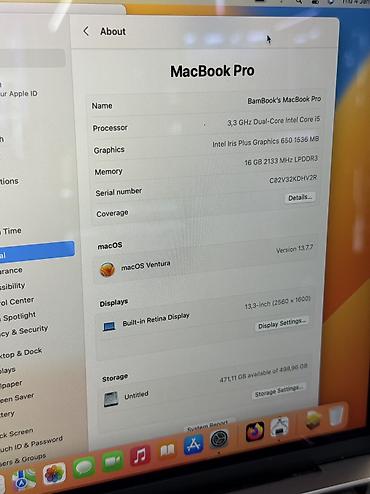 Ноутбуки Apple (MacBook): Для учебы, Б/у, Intel Core i5, ОЗУ, RAM: 16 ГБ, В рассрочку — 3