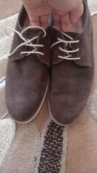 Ботинки: Məhsul: kişi üçün zərif dəri (nubuk) ayaqqabı - Rəng: tünd qəhvəyi