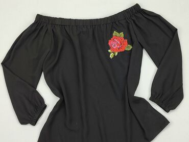 czarna obcisła bluzka z długim rękawem: Bluzka, 12 lat, 146-152 cm, stan - Dobry