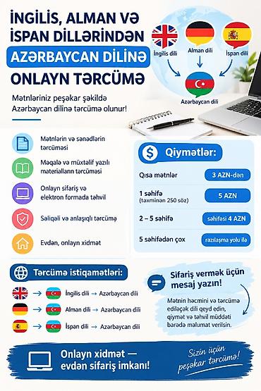 təcrubəsiz is elanlari part time: İngilis, alman və ispan dillərindən Azərbaycan dilinə onlayn tərcümə — 1