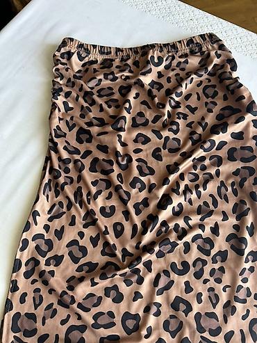 Ətəklər: Leopard naxışlı elastik ətək - Dizayn: Qəhvəyi fon üzərində qara — 2