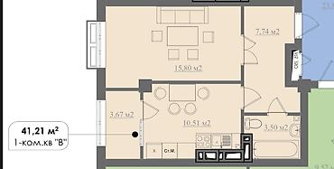60: 1 комната, 41 м², Технопарк Элитка, 3 этаж, ПСО (под самоотделку) — 2