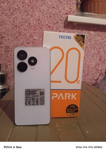 телефоны в рассрочку без первоначального взноса: Tecno Spark 20C, Новый, 128 ГБ, цвет - Белый, 1 SIM, 2 SIM