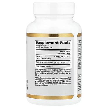 еды: D3 и К2 в форме MK-7, витамины California Gold Nutrition, 180 — 3