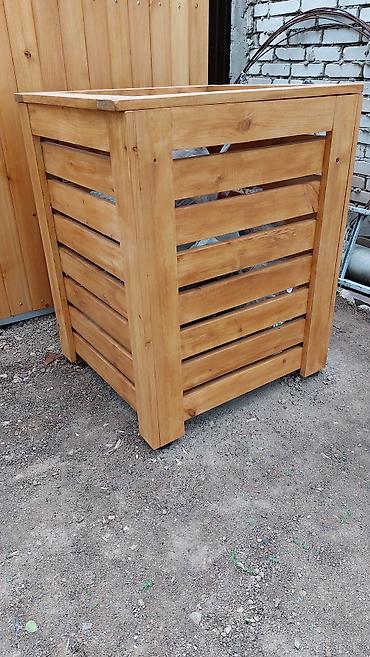 Другие товары для дома: Контейнер деревянный для сбора мусора. Стильный и современный мусорный — 9