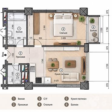 ts group: Строится, 1 комната, 60 м² — 3