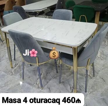 Divan və masa dəstləri: Yeni, 4 stul