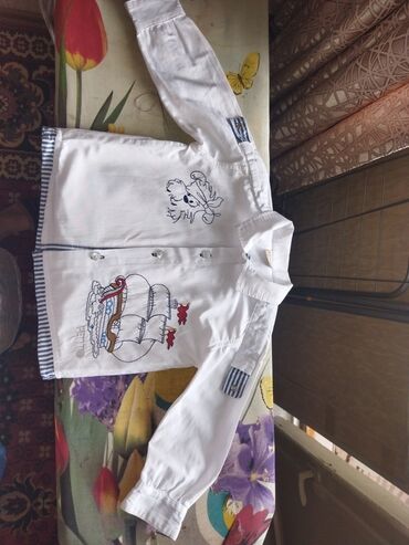 милицейский рубашка: Детский топ, рубашка, цвет - Белый, Б/у