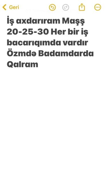 Tibb, əczaçılıq: İş axtaran şəxs tərəfindən yerləşdirilən bu elan, Badamdar qəsəbəsində