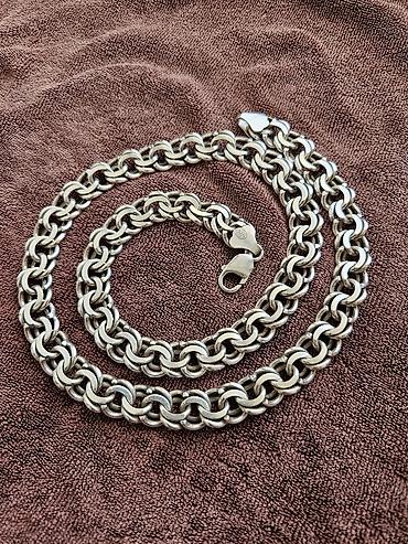 gümüş kolye: Boyunbağı, Gümüş, 958 Əyar, 123 g — 2