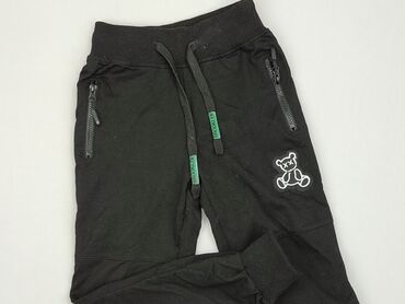 czarne szerokie spodnie z wysokim stanem: Sweatpants, 7 years, 122, condition - Very good