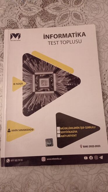 mhm riyaziyyat test banki: İnformatika test toplusu,Mhm
İçi yazılmayıb,kitab 12 m alınıb