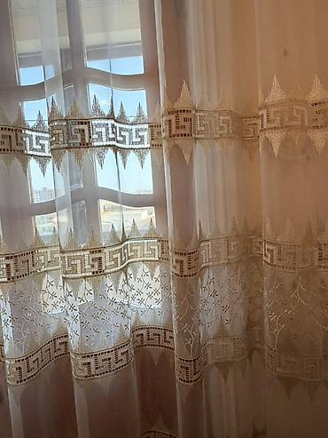 utu turba: Tül pərdə dəsti - Material: nazik, şəffaf tül - Rəng: krem/şampan — 4