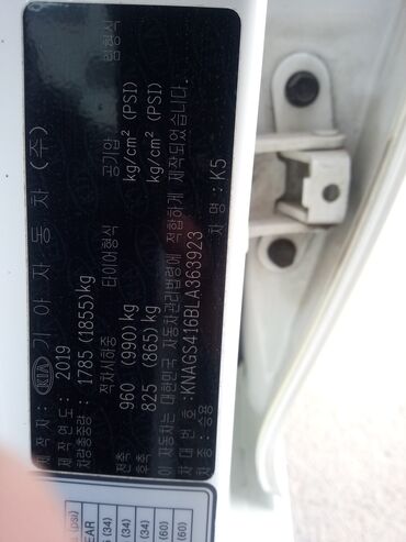 Kia: Kia K5: 2019 г., 2 л, Автомат, Газ, Седан — 12