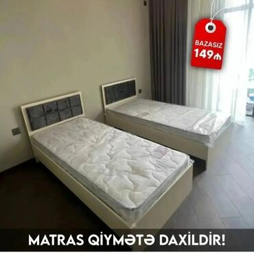 Çarpayılar: Yeni, Təknəfərlik çarpayı, Bazasız, Matras ilə, Siyirməsiz, Azərbaycan — 4