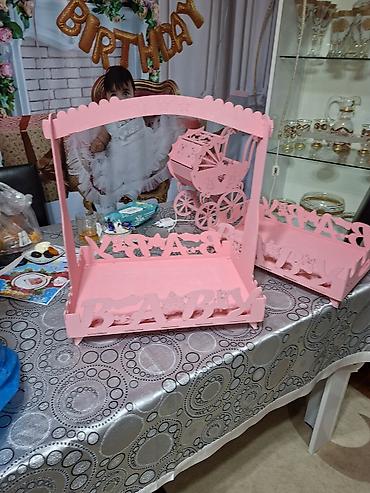 lazer yazı: Məhsul: Dekorativ “BABY” temalı dəst - Rəng: açıq çəhrayı - Material — 3