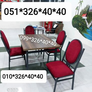 Bağ, çöl masa və oturacaq dəstləri: Yeni, Dördbucaq masa, 4 stul, Açılan, Stullar ilə, Metal, Azərbaycan — 21