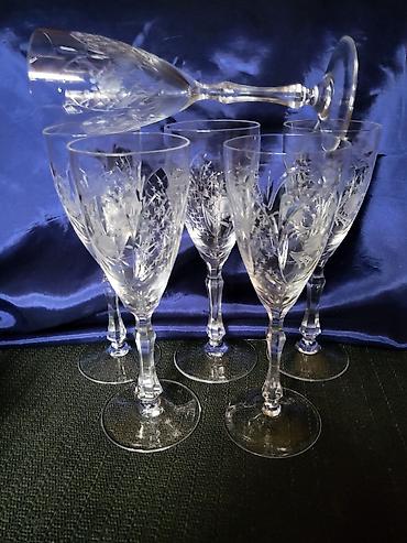 murano staklo: Lux kristal case za vino iz 60ih god,rucni rad Peill i Putzler — 10