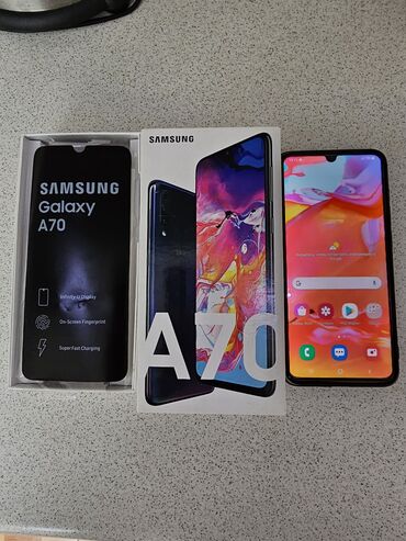 телефон а70: Samsung A70, Б/у, 128 ГБ, цвет - Фиолетовый, 2 SIM