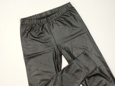 legginsy push up marszczone: Leggings Eco-leather for women, XL (EU 42)