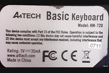 klaviatura sekilleri: A4Tech Basic Keyboard KM-720 Sumqayitdasir - Tam ölçülü simli — 4