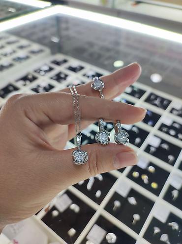 Серебряные наборы украшений: Серебряный Набор+ Цепочка Дизайн Италия Серебро 925 пробы Размеры — 6