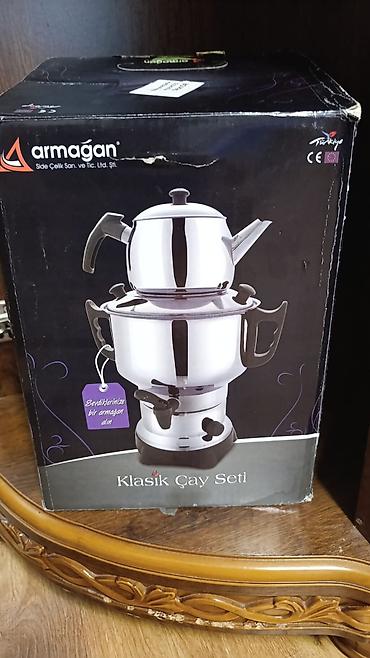 çaydan dəsti: Çay dəsti, rəng - Gümüşü, Metal, 20 nəfərlik, Türkiyə — 1