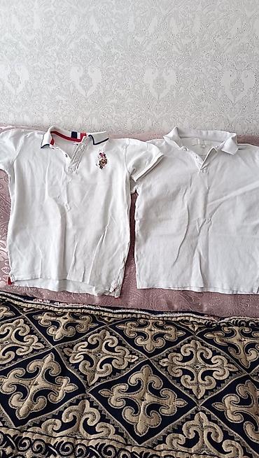кидс: Набор из двух детских поло, белые б/у. 1) ZARA Kids - размер: 9–10 — 1
